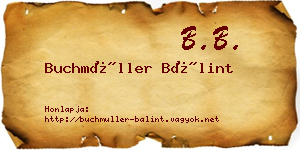 Buchmüller Bálint névjegykártya